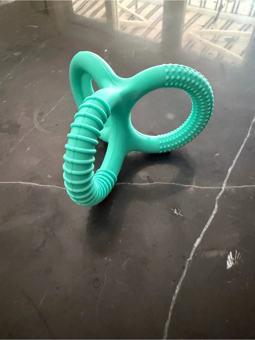 Lovevery Teal Rubber Ring Chew Toy